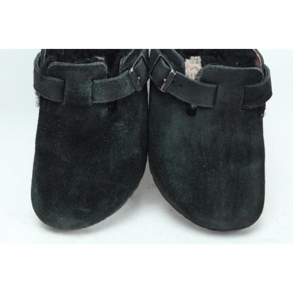 Birkenstock Boston Shearling Clogs Shoes Slip On Black Suede Women's 39 / 8 - Picture 3 of 12